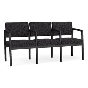 Lesro Industries Steel Waiting Reception 3 Seat Tandem Seating in Black