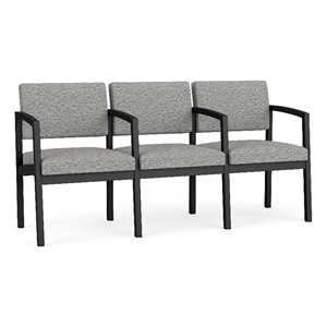 Lesro Industries Steel Waiting Reception 3 Seat Tandem Seating in Blue