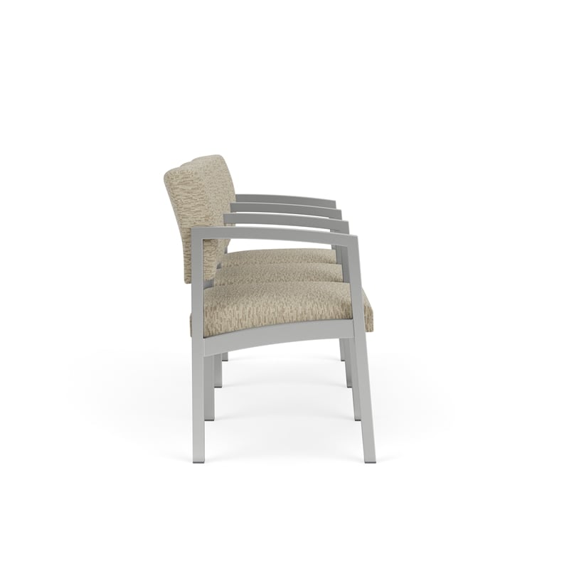 Lesro Industries Steel Waiting Reception 3 Seat Tandem Seating in Brown