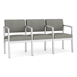 Lesro Industries Steel Waiting Reception 3 Seat Tandem Seating in Gray