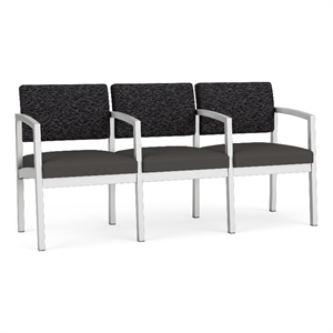Lesro Industries Steel Waiting Reception 3 Seat Tandem Seating in Gray