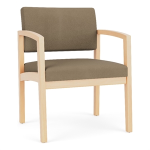 Lesro Industries Wood Waiting Reception Wide Guest Chair in Brown