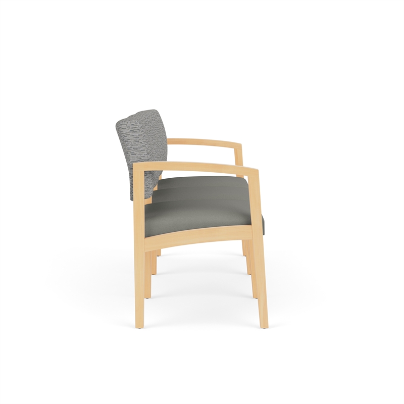 Lesro Industries Wood Waiting Reception 3 Seat Sofa Wood Frame in Gray