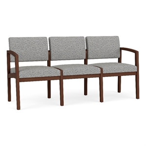 Lesro Industries Wood Waiting Reception 3 Seat Sofa Wood Frame in Gray