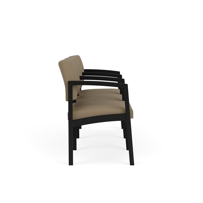 Lesro Industries Steel Waiting Reception 3 Seat Tandem Seating in Brown