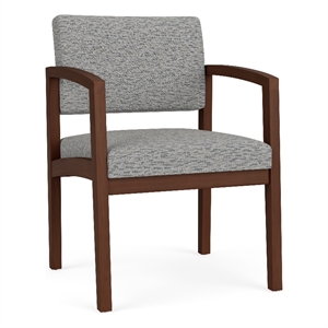 Lesro Industries Wood Waiting Reception Guest Chair Wood Frame in Gray