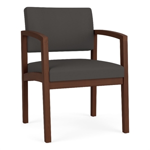 Lesro Industries Wood Waiting Reception Guest Chair Wood Frame in Gray