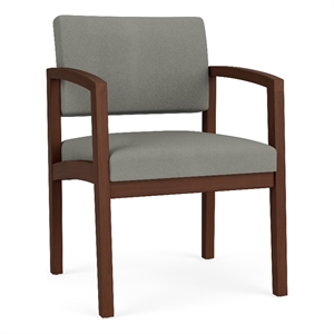 Lesro Industries Wood Waiting Reception Guest Chair Wood Frame in Gray