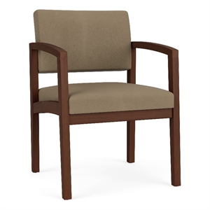 Lesro Industries Wood Waiting Reception Guest Chair Wood Frame in Brown