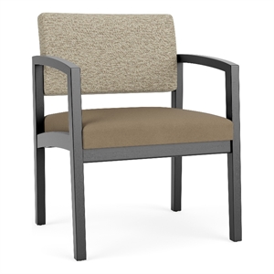 Lesro Industries Wood Waiting Reception Wide Guest Chair in Brown