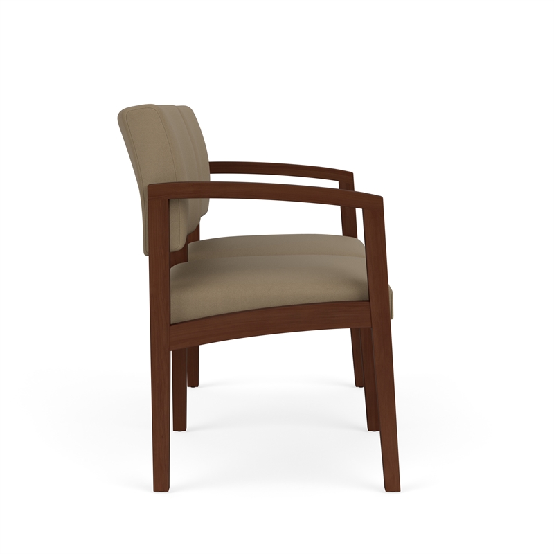 Lesro Industries Wood Waiting Reception 2 Seat Sofa Wood Frame in Brown