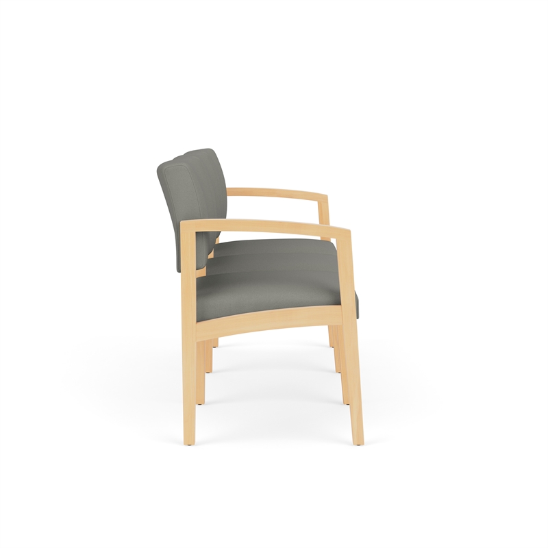 Lesro Industries Wood Waiting Reception 3 Seat Sofa Wood Frame in Gray