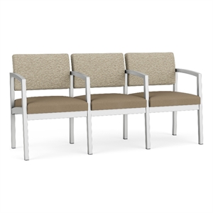 Lesro Industries Steel Waiting Reception 3 Seat Tandem Seating in Brown