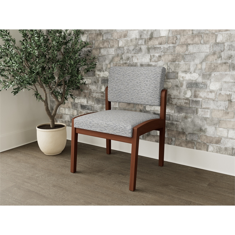 Lesro Industries Wood Waiting Reception Armless Guest Chair in Gray