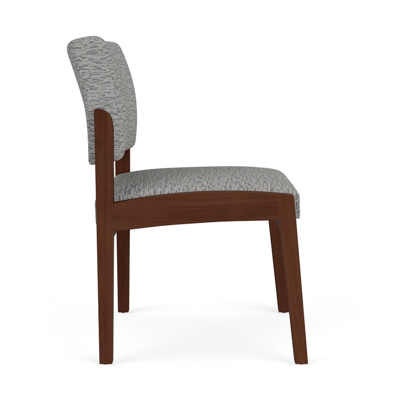 Lesro Industries Wood Waiting Reception Armless Guest Chair in Gray