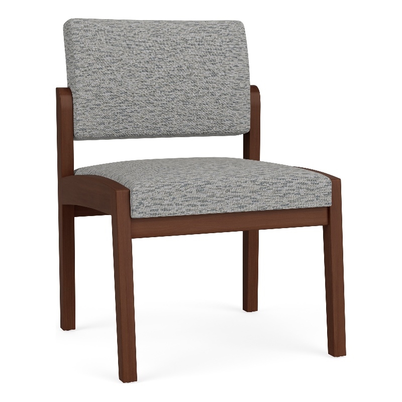Lesro Industries Wood Waiting Reception Armless Guest Chair in Gray