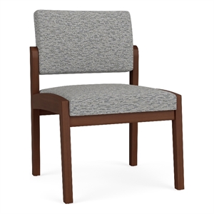 Lesro Industries Wood Waiting Reception Armless Guest Chair in Gray