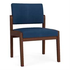 Lesro Industries Wood Waiting Reception Armless Guest Chair in Blue