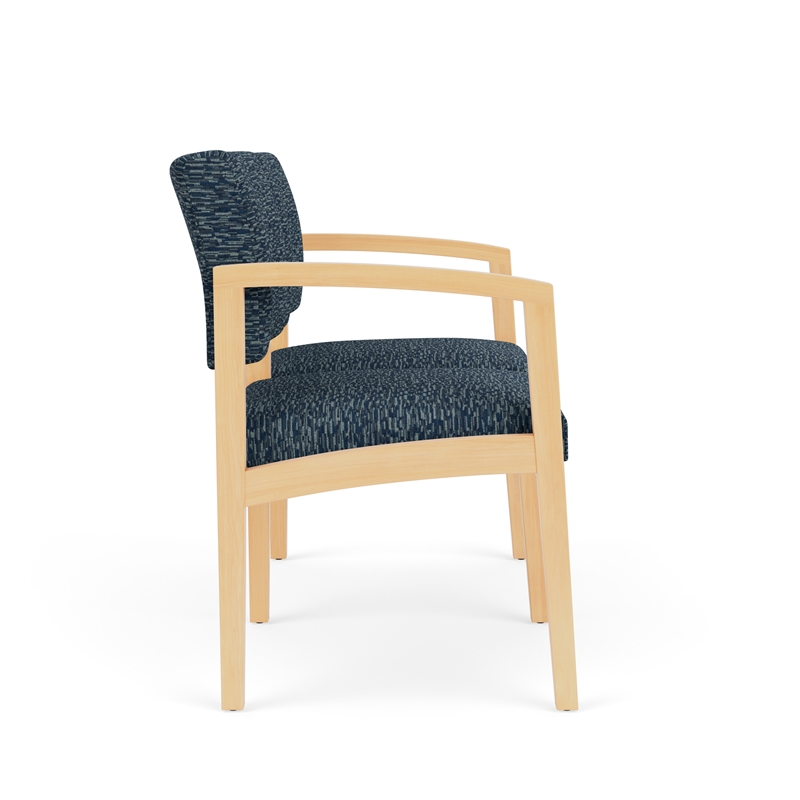 Lesro Industries Wood Waiting Reception 2 Seat Sofa Wood Frame in Blue