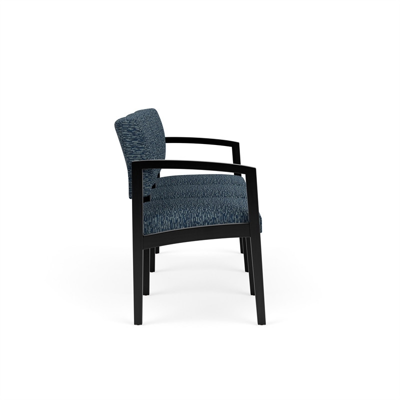 Lesro Industries Wood Waiting Reception 3 Seat Sofa Wood Frame in Blue