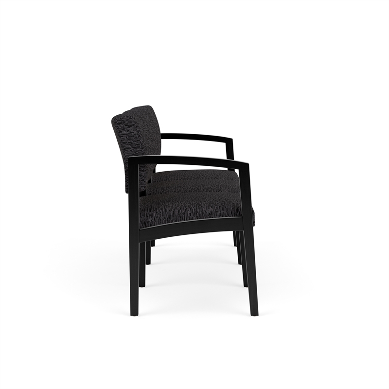 Lesro Industries Wood Waiting Reception 3 Seat Sofa Wood Frame in Black
