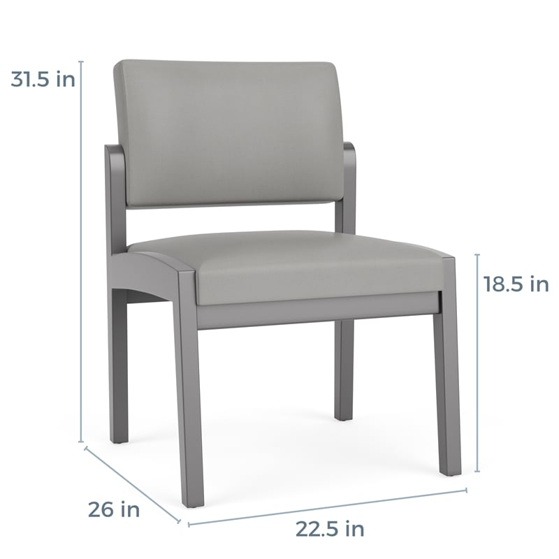 Lesro Industries Wood Waiting Reception Armless Guest Chair in Brown