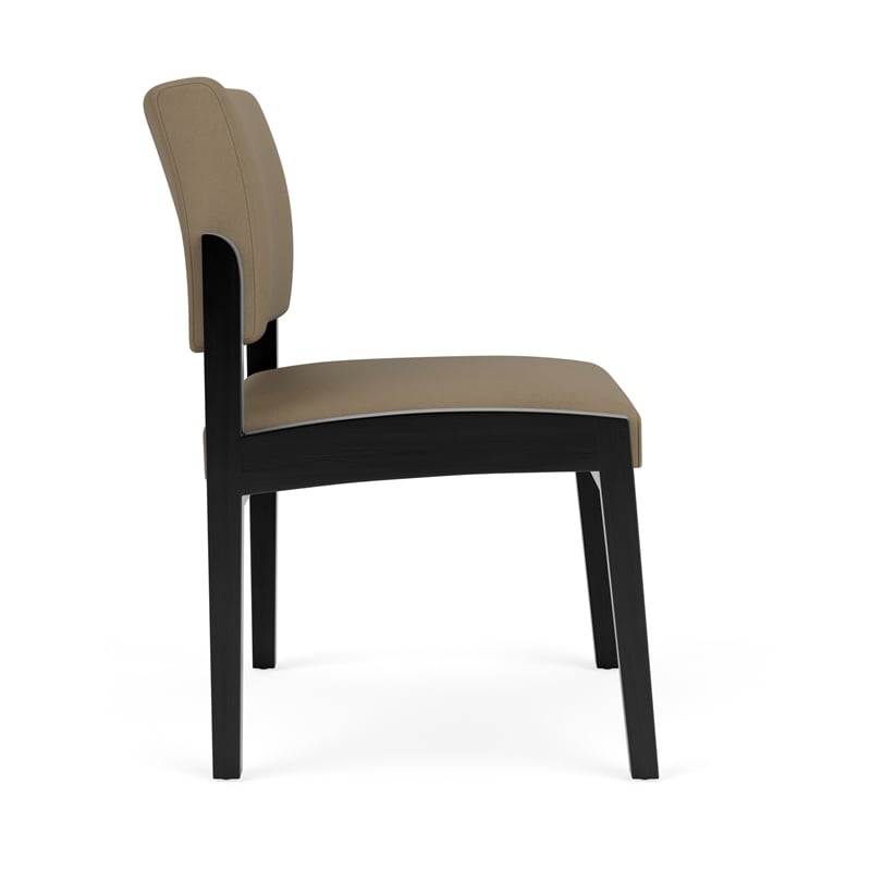 Lesro Industries Wood Waiting Reception Armless Guest Chair in Brown