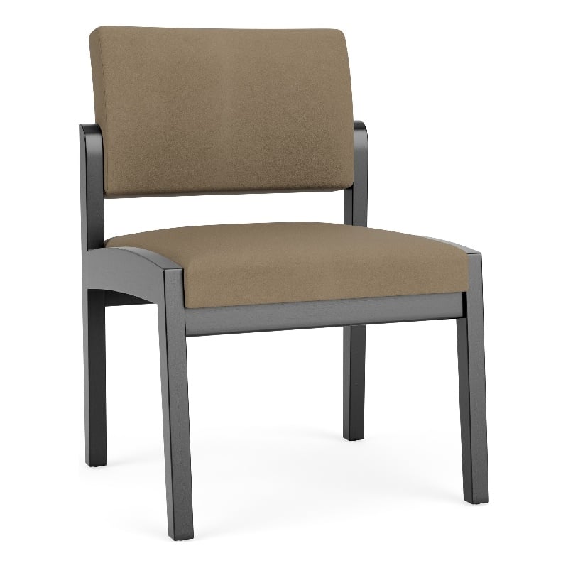 Lesro Industries Wood Waiting Reception Armless Guest Chair in Brown