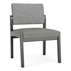 Lesro Industries Wood Waiting Reception Armless Guest Chair in Gray