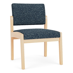 Lesro Industries Wood Waiting Reception Armless Guest Chair in Blue