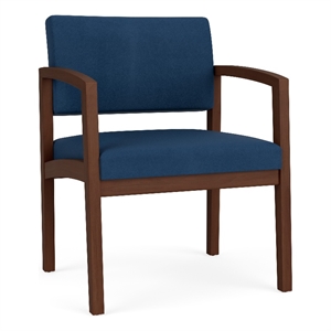 Lesro Industries Wood Waiting Reception Wide Guest Chair in Brown