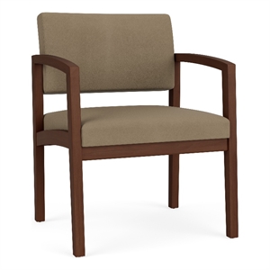 Lesro Industries Wood Waiting Reception Wide Guest Chair Wood Frame in Gray
