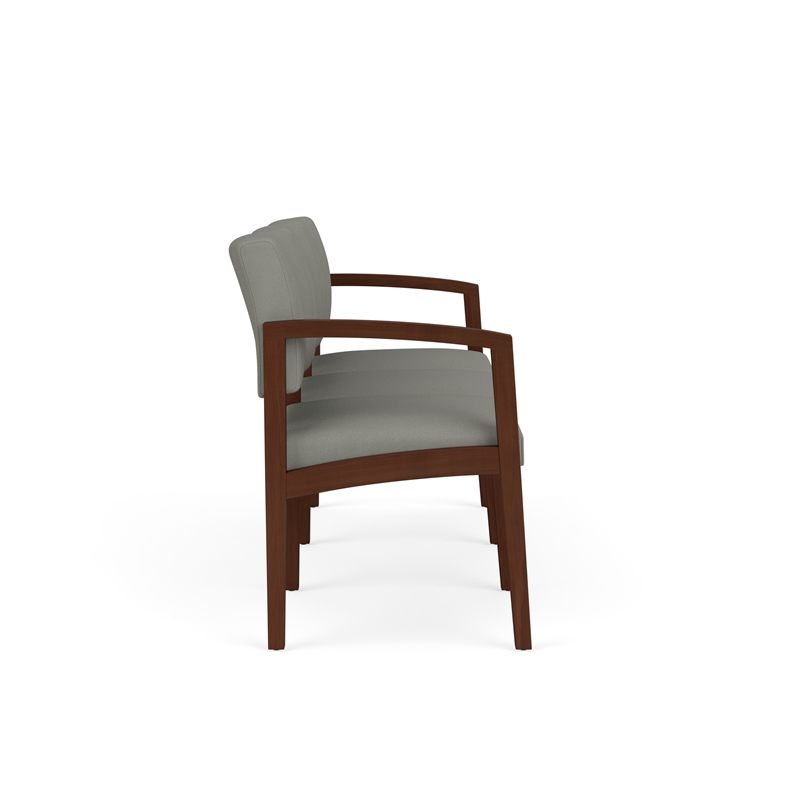 Lesro Industries Wood Waiting Reception 3 Seat Sofa Wood Frame in Gray