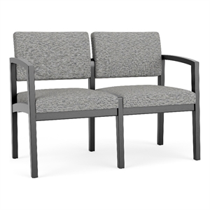 Lesro Industries Wood Waiting Reception 2 Seat Sofa Wood Frame in Gray