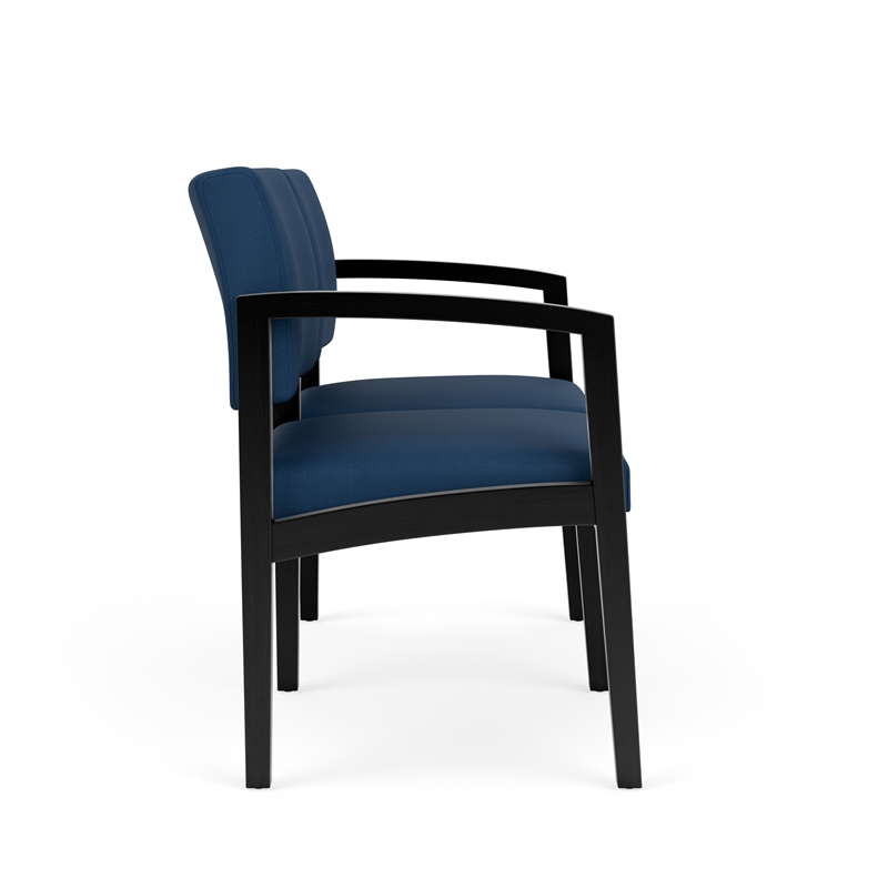 Lesro Industries Wood Waiting Reception 2 Seat Sofa Wood Frame in Blue