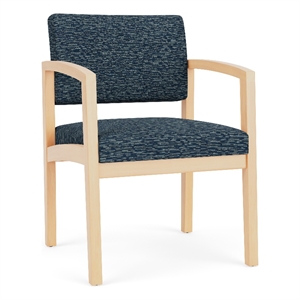 Lesro Industries Wood Waiting Reception Guest Chair Wood Frame in Blue