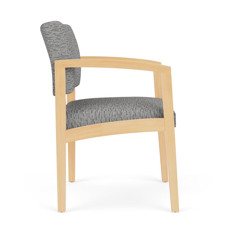 Lesro Industries Wood Waiting Reception Guest Chair Wood Frame in Gray