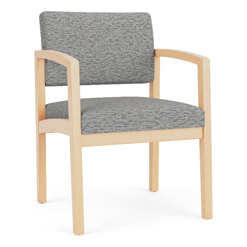 Lesro Industries Wood Waiting Reception Guest Chair Wood Frame in Gray