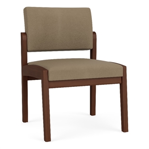 Lesro Industries Wood Waiting Reception Armless Guest Chair in Gray