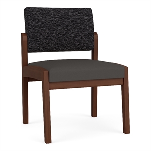 Lesro Industries Wood Waiting Reception Armless Guest Chair in Gray