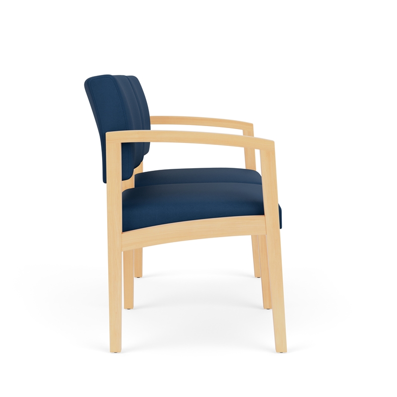 Lesro Industries Wood Waiting Reception 2 Seat Sofa Wood Frame in Blue