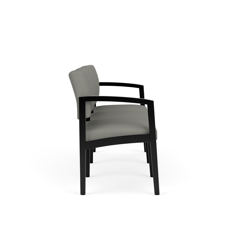 Lesro Industries Wood Waiting Reception 3 Seat Sofa Wood Frame in Gray