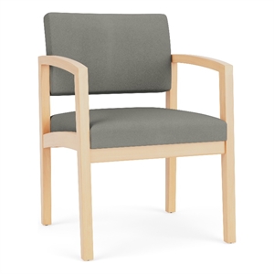 Lesro Industries Wood Waiting Reception Guest Chair Wood Frame in Gray