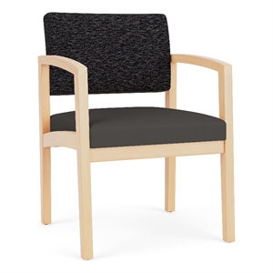 Lesro Industries Wood Waiting Reception Guest Chair Wood Frame in Gray