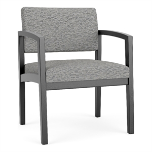 Lesro Industries Wood Waiting Reception Wide Guest Chair Wood Frame in Gray