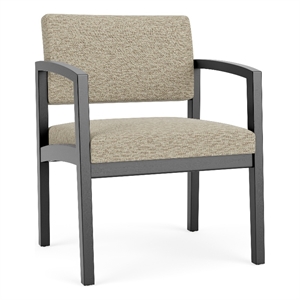 Lesro Industries Wood Waiting Reception Wide Guest Chair in Brown