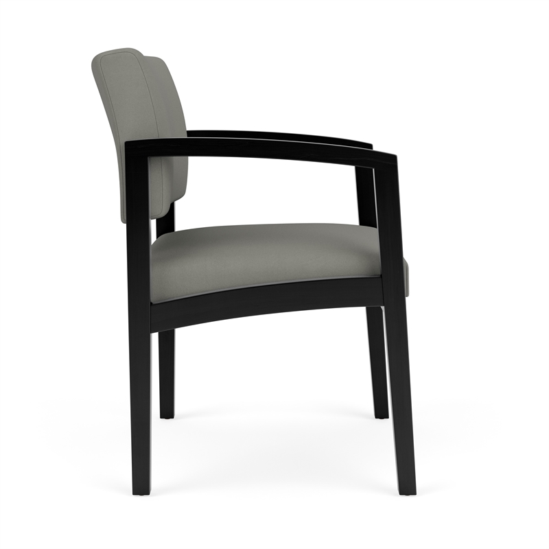 Lesro Industries Wood Waiting Reception Wide Guest Chair Wood Frame in Gray