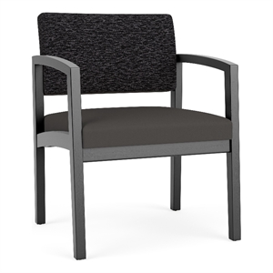 Lesro Industries Wood Waiting Reception Wide Guest Chair Wood Frame in Gray