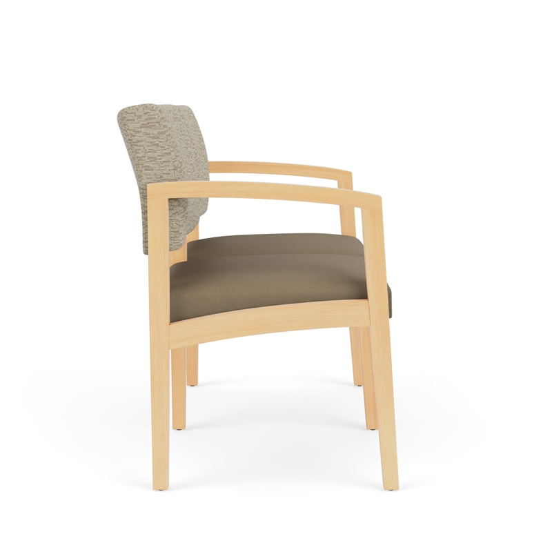 Lesro Industries Wood Waiting Reception 2 Seat Sofa Wood Frame in Brown