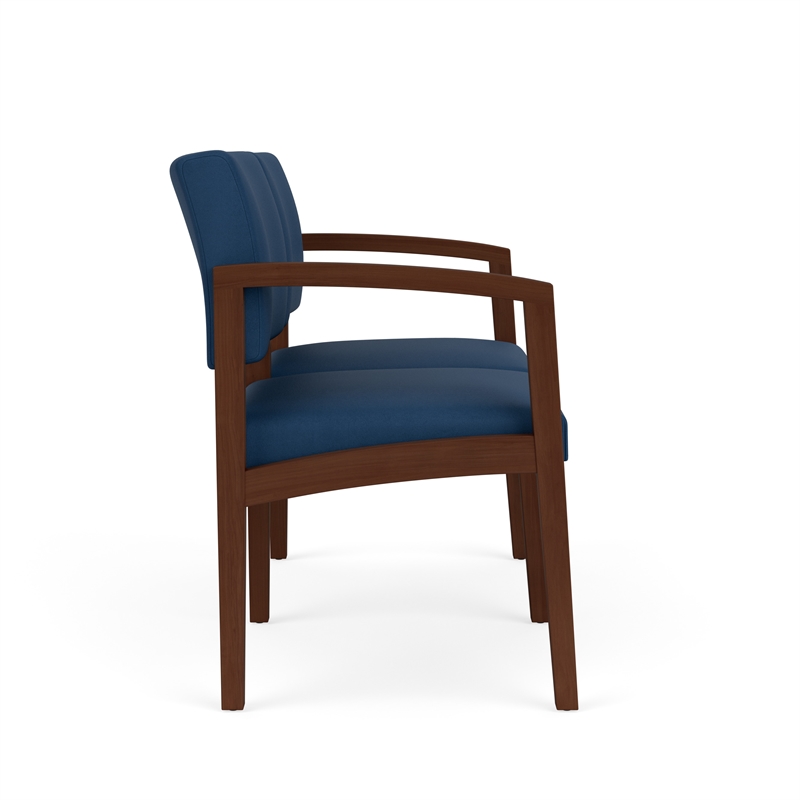 Lesro Industries Wood Waiting Reception 2 Seat Sofa Wood Frame in Blue